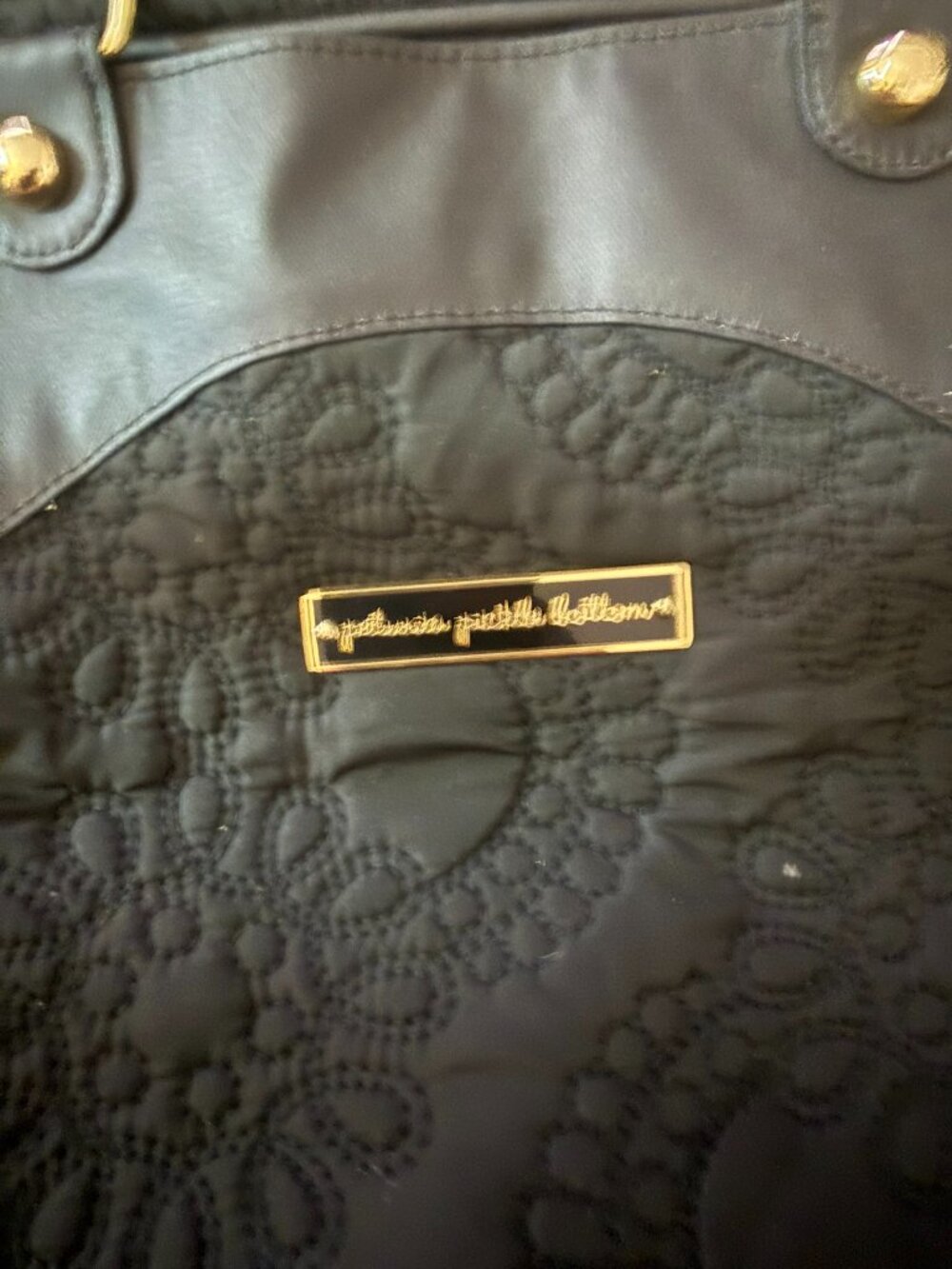 Petunia Pickle Bottom Black Quilted Sashay Satchel - Picture 2 of 5